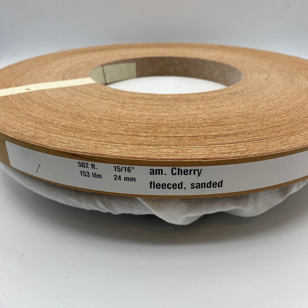 American Cherry 15/16" x 502ft Wood Veneer Edge Banding Fleeced Sanded Germany